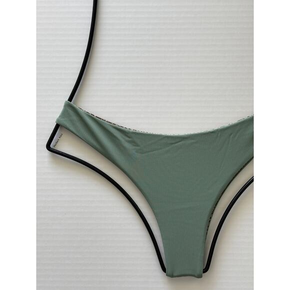 Acacia Swim Ho'okipa Ribbed Bikini Bottom - Clover - L - Picture 2 of 9